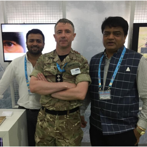 At Defense Expo with army officer from Russia