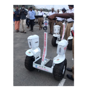 Two wheeled self-balancing bike given to Chennai Traffic Police