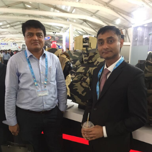 With Ordnance Board Officer at Defence Expo